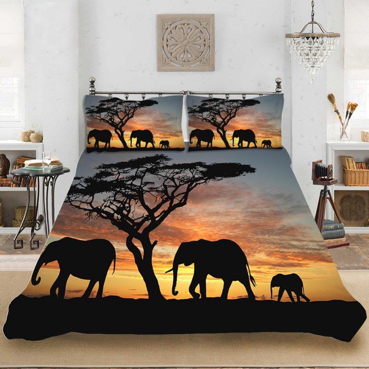 Elephant Print Twill Duvet Cover – Decorislane