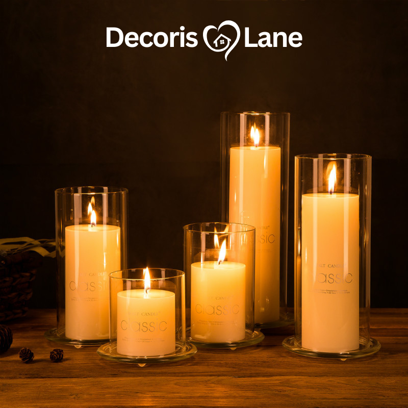 Transparent Bottomless Glass Candle Holder Decorislane