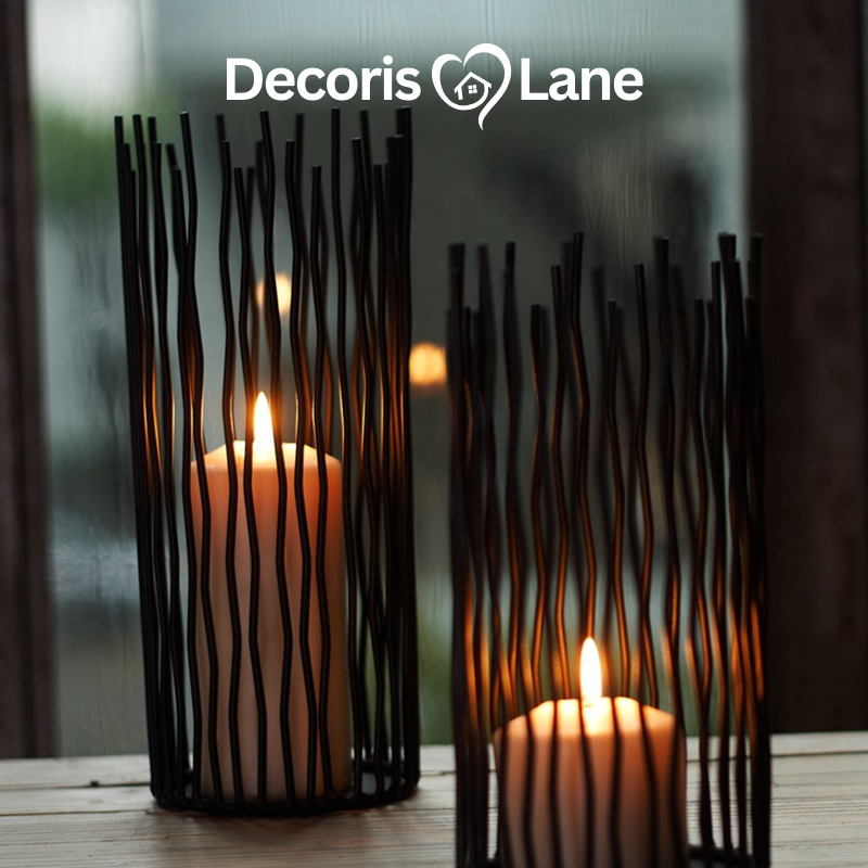 Geometric Wrought Iron Candle Holder  DecorisLane