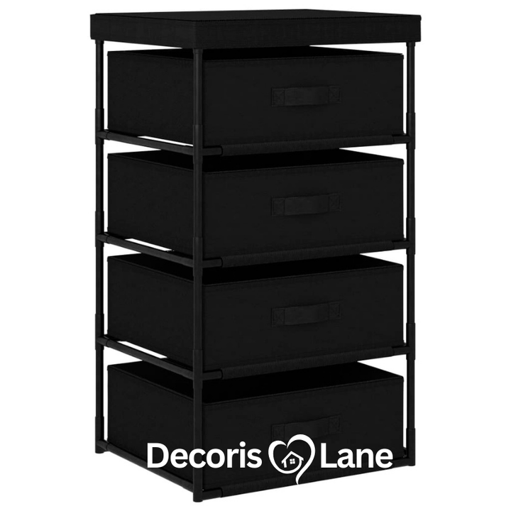 Decorislane 4-Tier Storage Shelf with Fabric Baskets