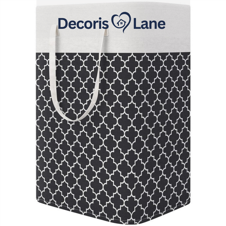 Decorislane Large Striped Foldable Laundry Basket