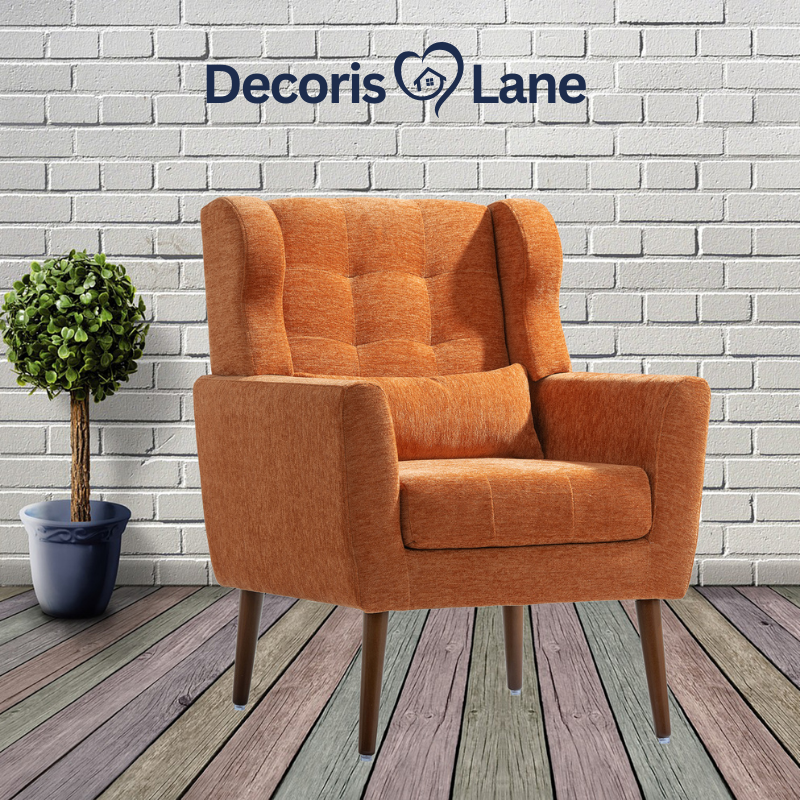 Orange Chenille Accent Chair – Decorislane