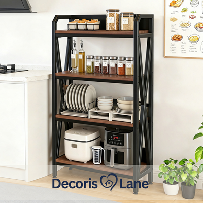 56.30" Bakers Rack 4-Level Storage Shelves – Decorislane
