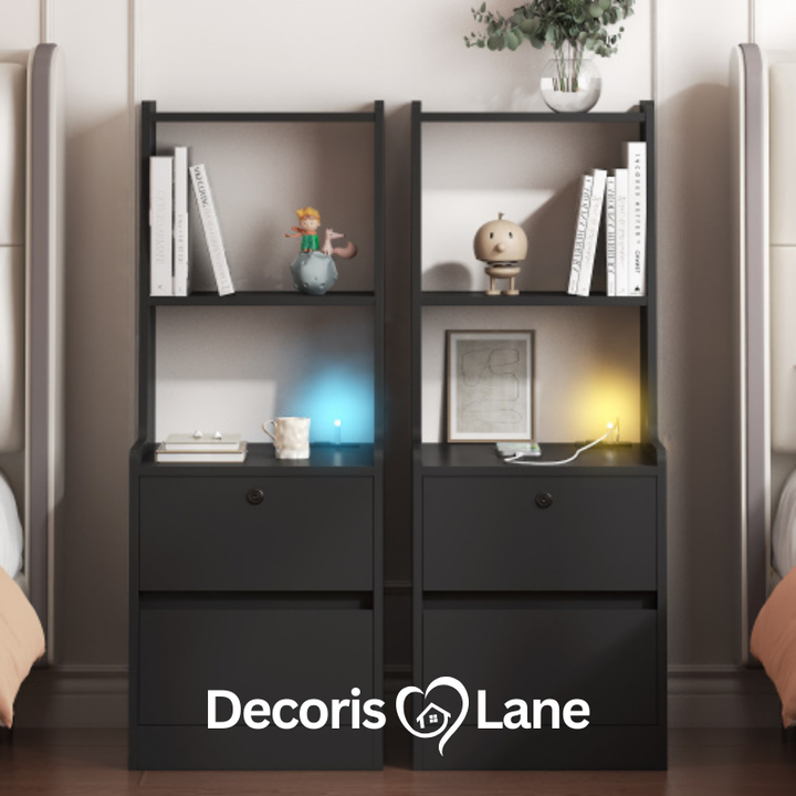 Smart Nightstand Set with Charging – Decorislan