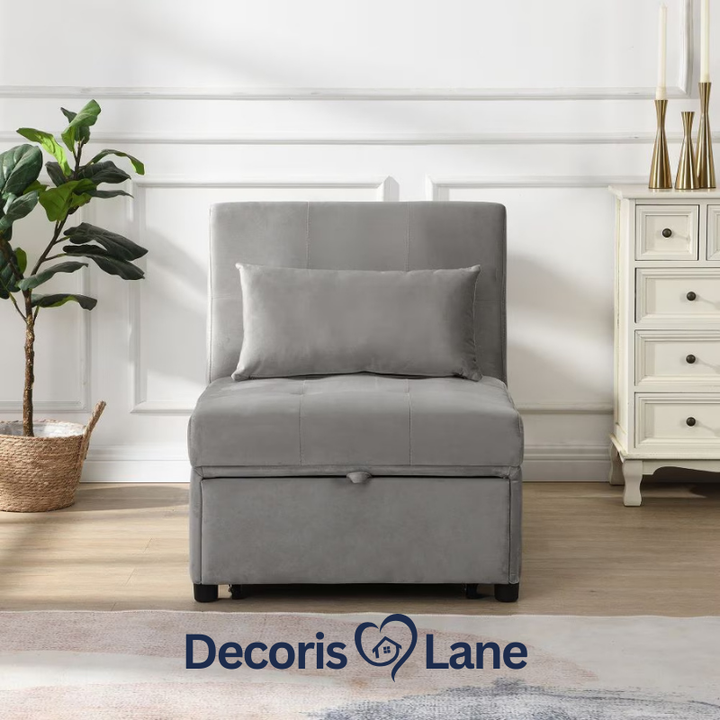 Gray Folding Ottoman Sofa Bed 4-in-1 – Decorislane