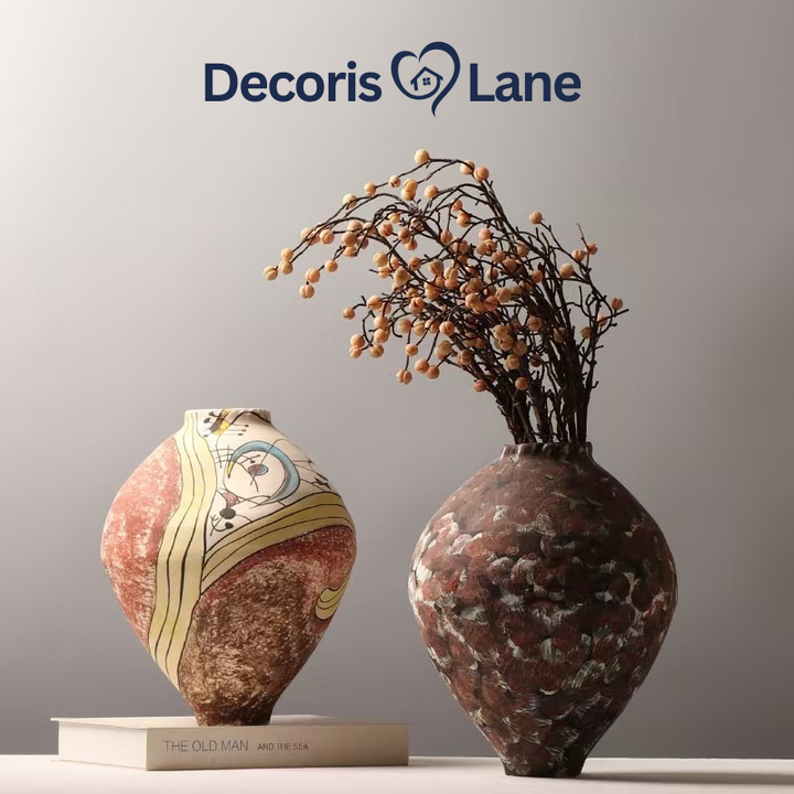 White Ceramic Decorative Vase for Home Decorislane