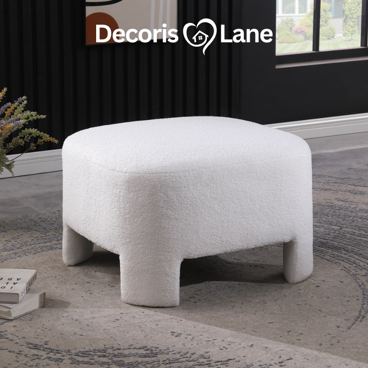 White Ottoman Footrest for Living Room Decorislane