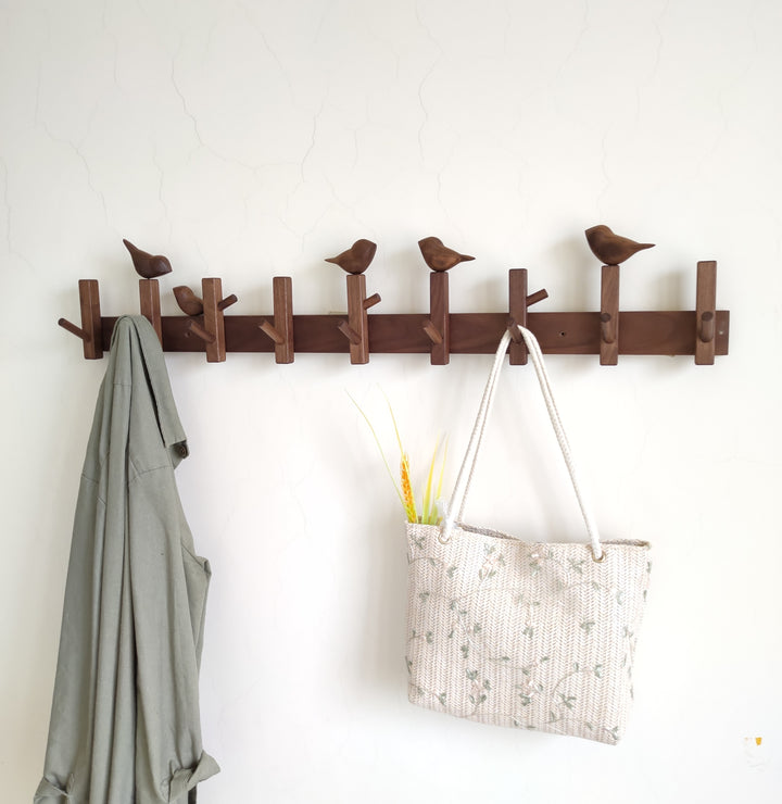 Black Walnut Wall-Mounted Entryway Coat Hook Decorislane