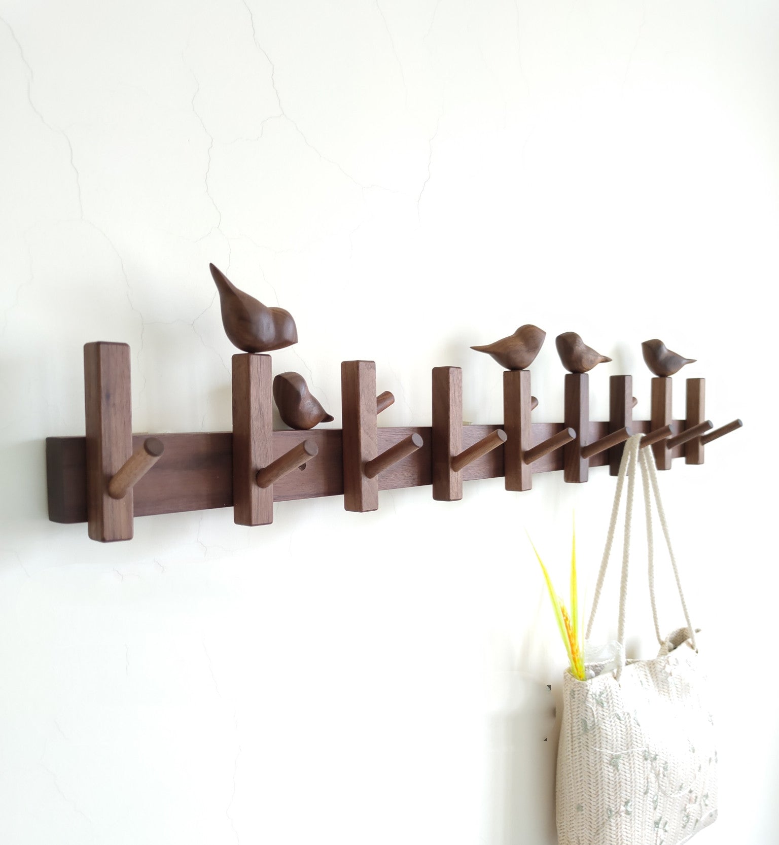 Black Walnut Wall-Mounted Entryway Coat Hook Decorislane