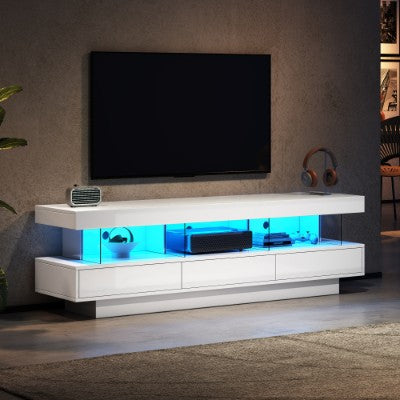 160CM High Gloss LED TV Stand 3 Drawers – Decorislane