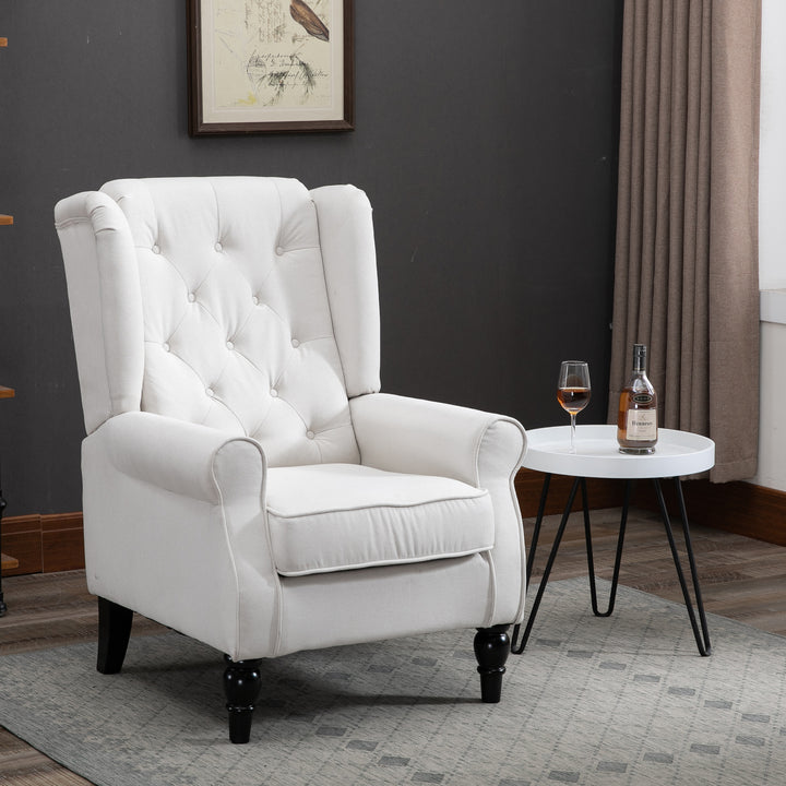 Button-Tufted Wingback Accent Chair Decorislane