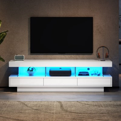 160CM High Gloss LED TV Stand 3 Drawers – Decorislane