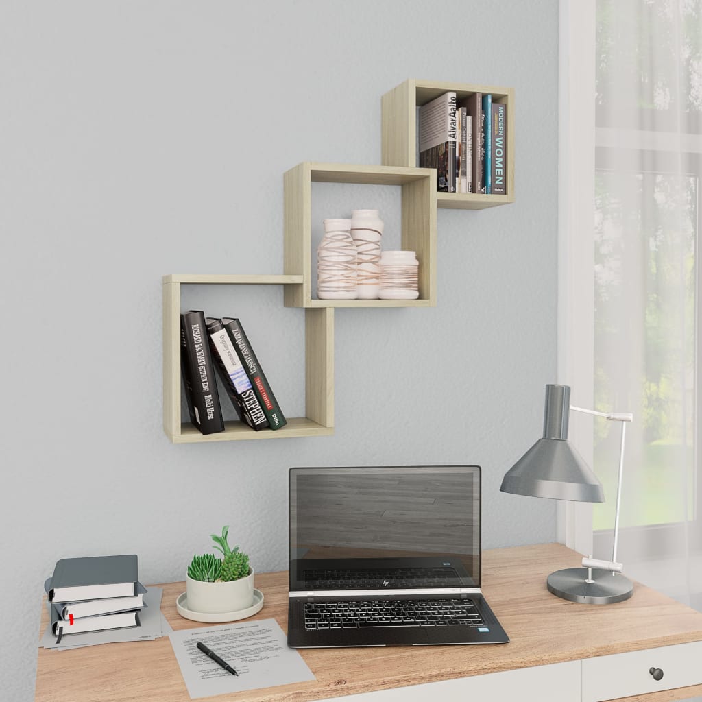 Wood Cube Wall Shelves 68x for Home Decorislane
