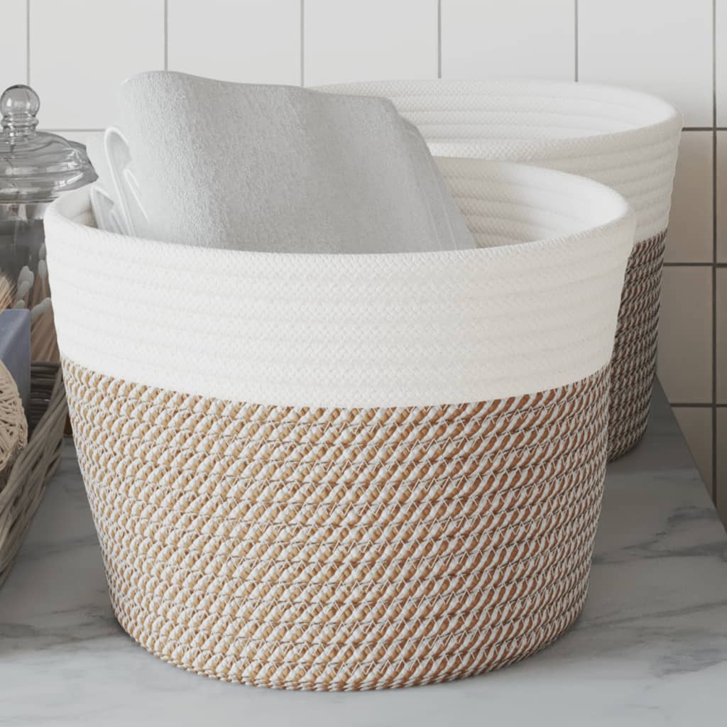 2-Pcs Cotton Storage Baskets for Home Decorislane