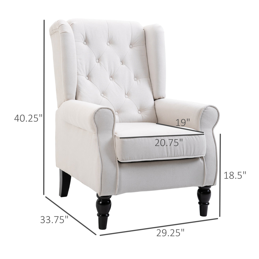 Button-Tufted Wingback Accent Chair Decorislane