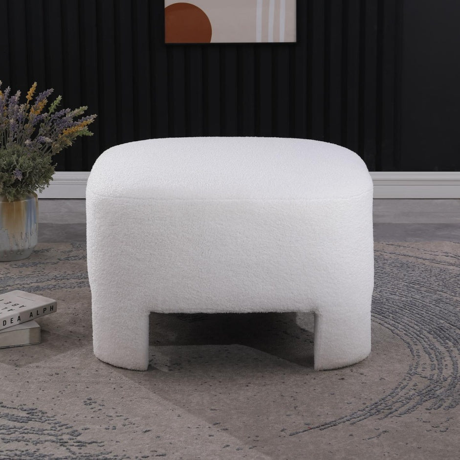 White Ottoman Footrest for Living Room Decorislane
