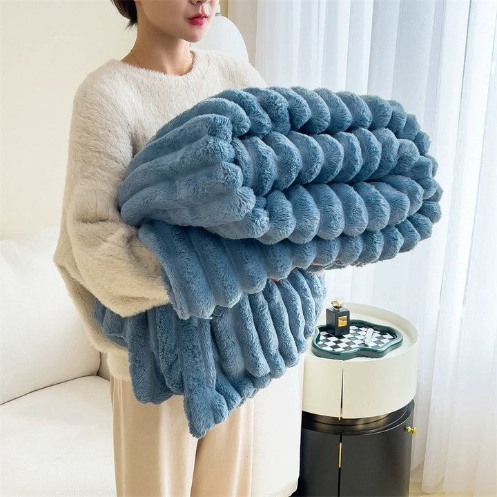 Double-Sided Faux Rabbit Fur Blanket – Decorislane